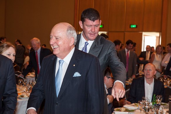 …and with his son James.