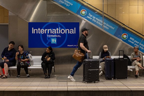 Passengers are charged the access fee on top of their train fare when they pass through ticket gates at Sydney Airport.