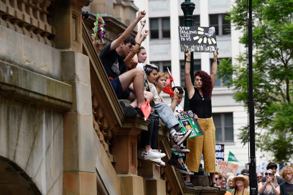 Thousands marched from Town Hall to Hyde Park in Sydney.