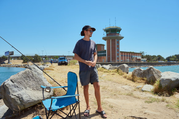 Fisherman Jack Martin at Tower Beach.