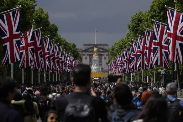 The Mall road was closed to traffic for Queen Elizabeth II’s Platinum Jubilee celebrations.