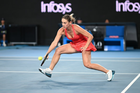 Olivia Gadecki in action at the Australian Open earlier this year.
