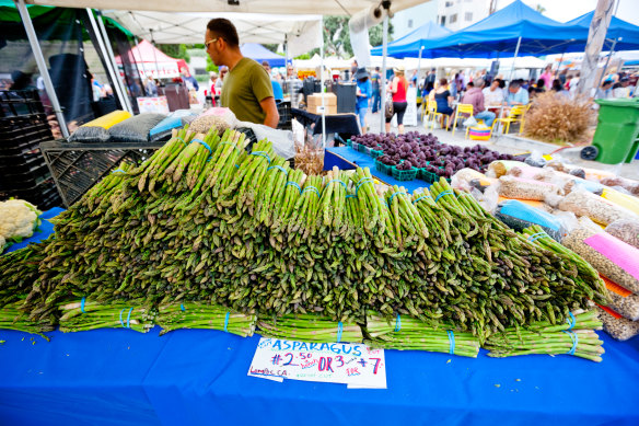 At the Farmers Market, local produce spans four large blocks.
