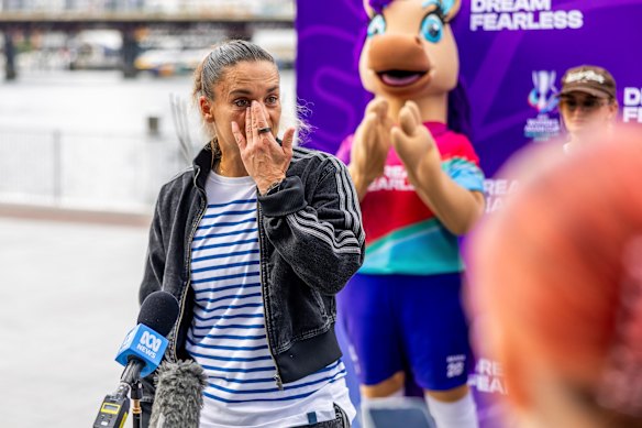 Ex-Matildas captain Melissa Barbieri gets emotional when talking about the growth of the Matildas.