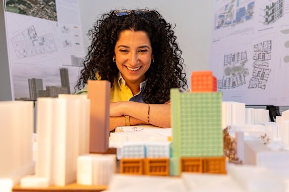     Raphaela Challita, 24, is one of 30 students studying for a master's degree in architecture (housing) at UNSW to take part in a real-world competition.
