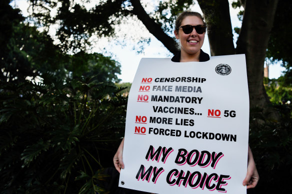 A protester in Sydney last weekend.