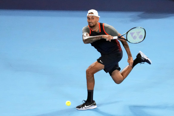 Nick Kyrgios took just over an hour to advance to the second round of the Japan Open.