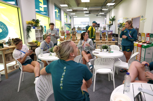 Australian athletes have enough food to feed a small army in their exclusive section of the athletes’ village.