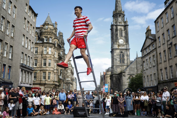 A performer at Edinburgh’s Fringe Festival.
