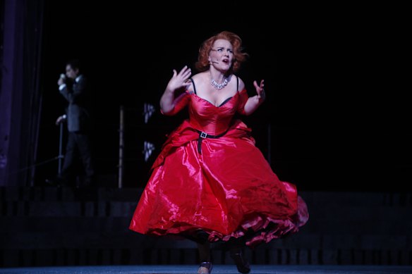Opera star Emma Matthews, seen here in the 2012 production of La Traviata on the Harbour, was a Young Artist Program participant.
