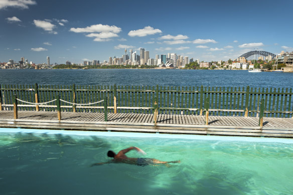 Swimming in Maccallum Pool at Cremorne Point.