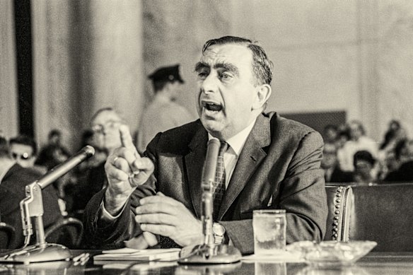 Edward Teller, the “father of the H-bomb”, speaks to the US Senate foreign relations committee in 1963.
