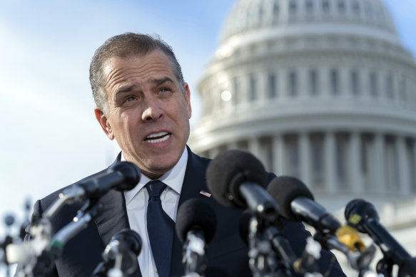 Hunter Biden outside the US Capitol building last month.