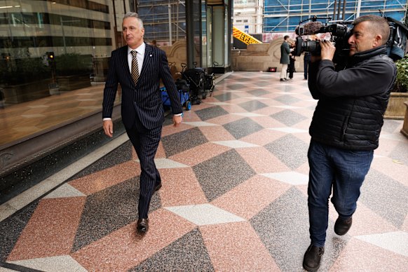 Former NSW Liberal MP John Sidoti leaves court on Thursday.