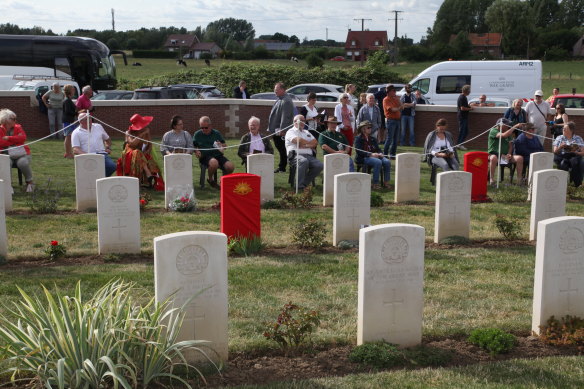 Crowds gathered in Fromelles to mark the 107th anniversary of the deadly World War I battle on Wednesday. 