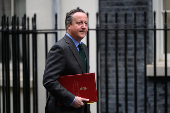 Foreign Secretary David Cameron arrives in Downing Street ahead of the weekly cabinet meeting in London, England.