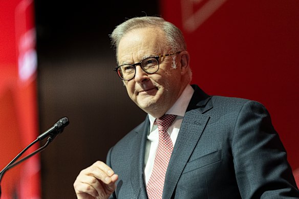 Premier Anthony Albanese addressed the Victorian Labor Party's annual conference on Saturday.