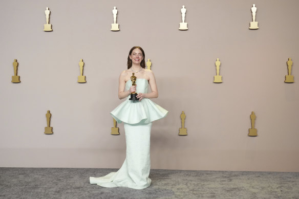 Emma Stone with her Oscar.