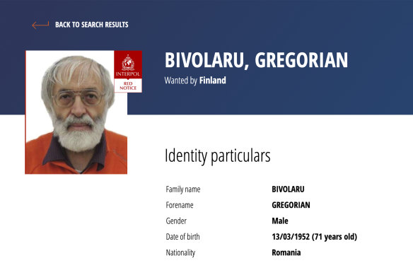 Bivolaru’s red notice on the Interpol website.