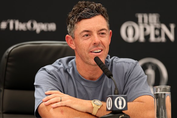 Northern Ireland's Rory McIlroy speaks to the media ahead of The Open on Tuesday. 