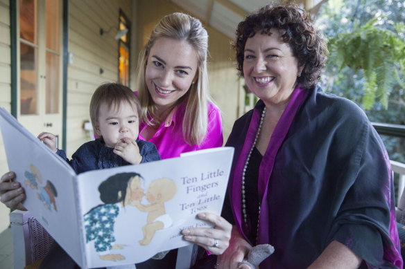 Rudd with her mother, Therese Rein, and her daughter Josephine in 2013