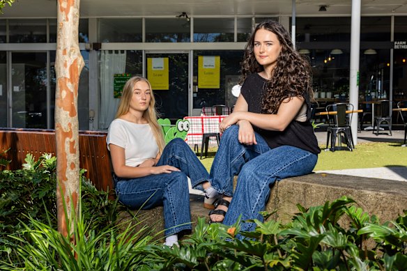Sisters Claudia and Stella Mountain outside the Killarney Heights premises where the music school operated.
