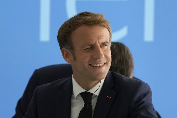 French President Emmanuel Macron, winking at a colleague during a European summit on September 17, has been pushing his vision for post-Merkel Europe. 