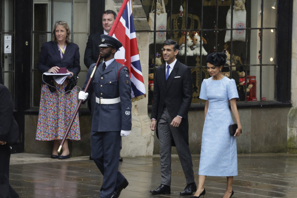 British Prime Minister Rishi Sunak and wife Akshata Murthy.