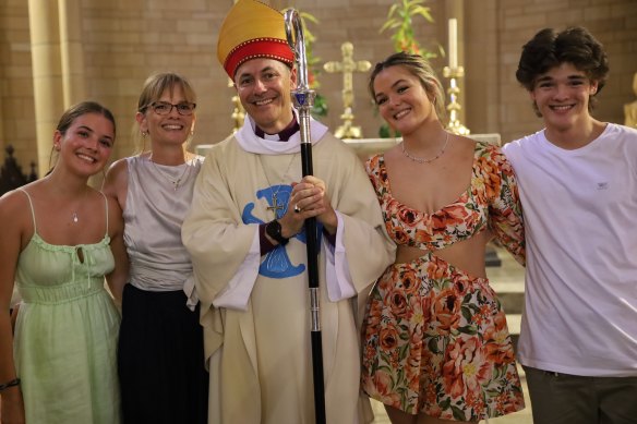 Anglican Archbishop of Brisbane Jeremy Greaves with his family.