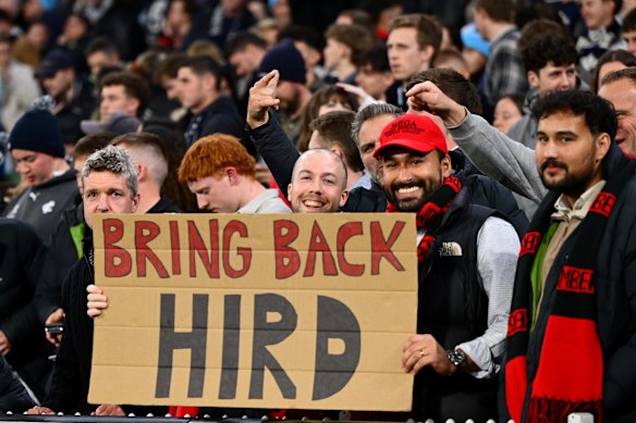 Fan support: Members of the crowd were in support of James Hird.