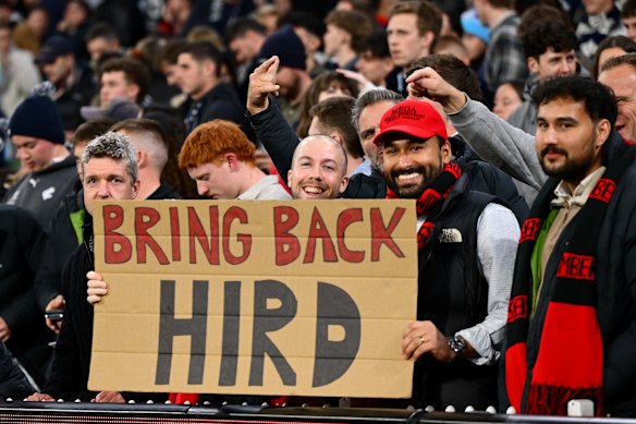 Fan support: Members of the crowd were cheering for James Hird.