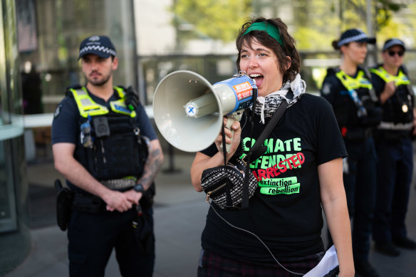 Coco at another climate protest.