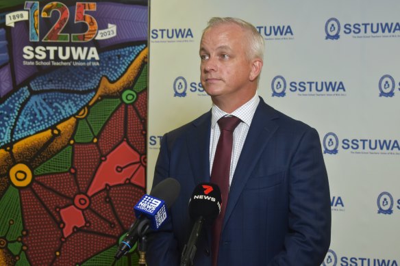 SSTUWA President Matt Jarman addressed the media on Wednesday.