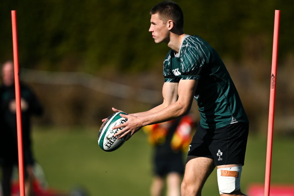Ireland and prospective Lions five-eighth Sam Prendergast.