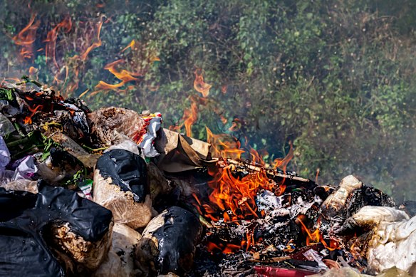 Plastic is being burnt for fuel and food cooking across the developing world.