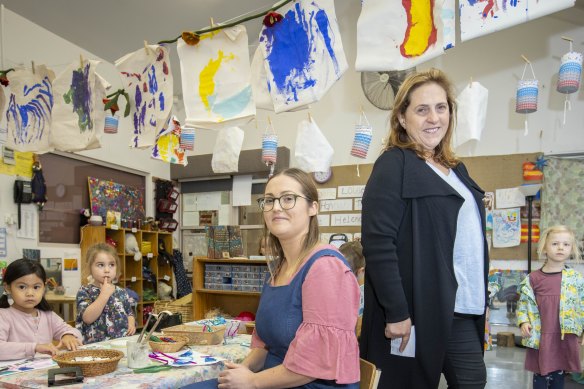 Early education student Sally Lamb (left) and childcare centre director Anna Chiera say instances of bullying are rare.  