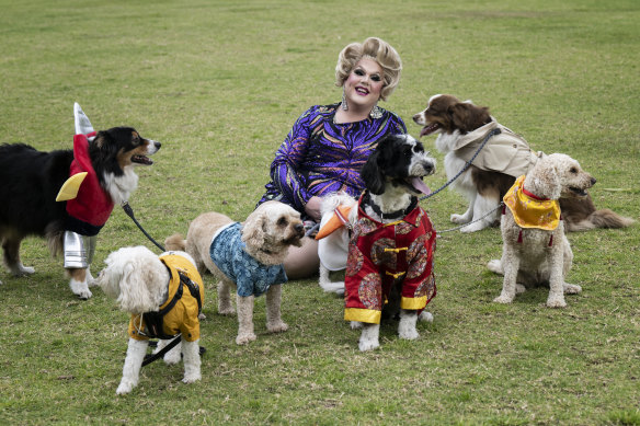 The recent Night Noodle Market in Sydney, with Paw Parade judge Carmen Geddit.