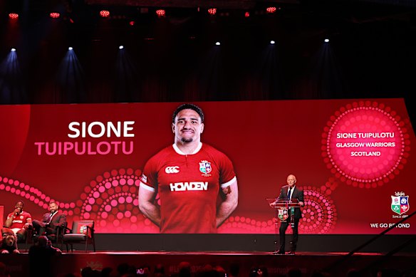 Sione Tuipulotu was unveiled as a Lion.