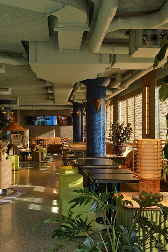 Inside the 10th floor bar.