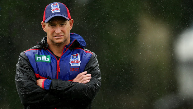Long way to go: Knights coach Nathan Brown has a new-look side, but their first two trials have been underwhelming.