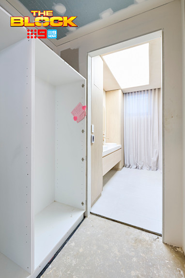 EMBARGO 16/08/2026 The Block 2026 Courtney and Sev Week 2 Family Bathroom Reveal