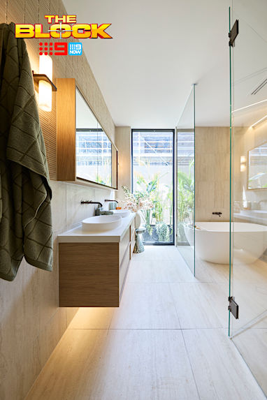 EMBARGO 16/8/2026 8:45PM THE BLOCK 2026: Adam and Jolene’s Family Bathroom