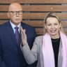 The long road back: Opposition Leader Peter Dutton and deputy Sussan Ley.