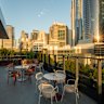 The outdoor terrace is a must at sunset.
