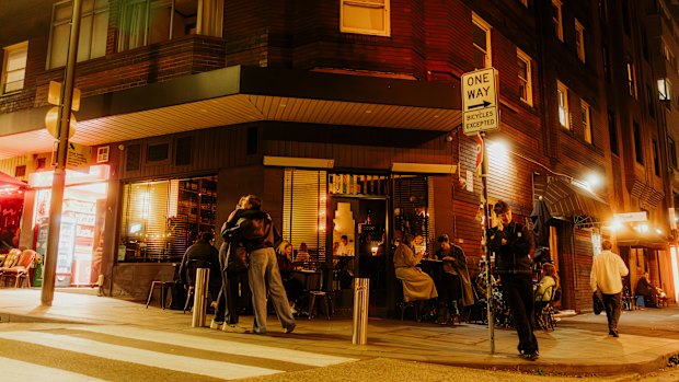 Outside new bar Paradise.