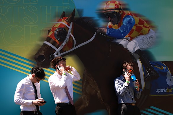 Racegoers enjoying Caulfield Cup Day