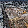 The Suburban Rail Loop construction site in Notting Hill on Thursday.