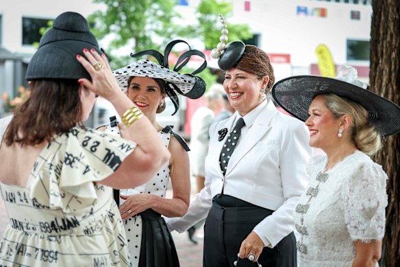 Ladies gather on arrival