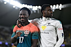 Nestory Irankunda of Australia and Yaya Dukuly.