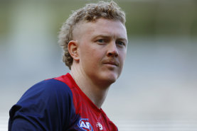 Clayton Oliver was injured at Melbourne training on Wednesday.